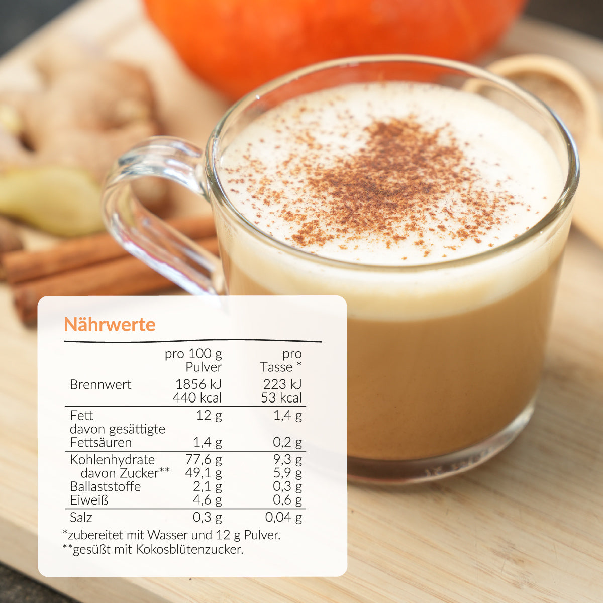 Cappuccino Pumpkin spice mit Nährwerten