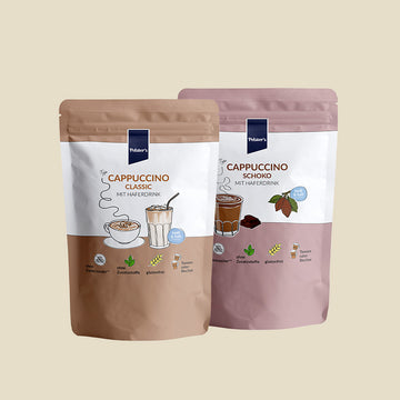 Cappuccino Klassik und Schoko mit Haferdrink 