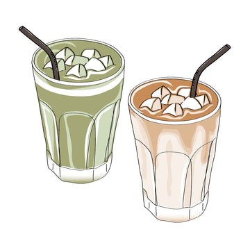 Iced Matcha und Latte Illustration