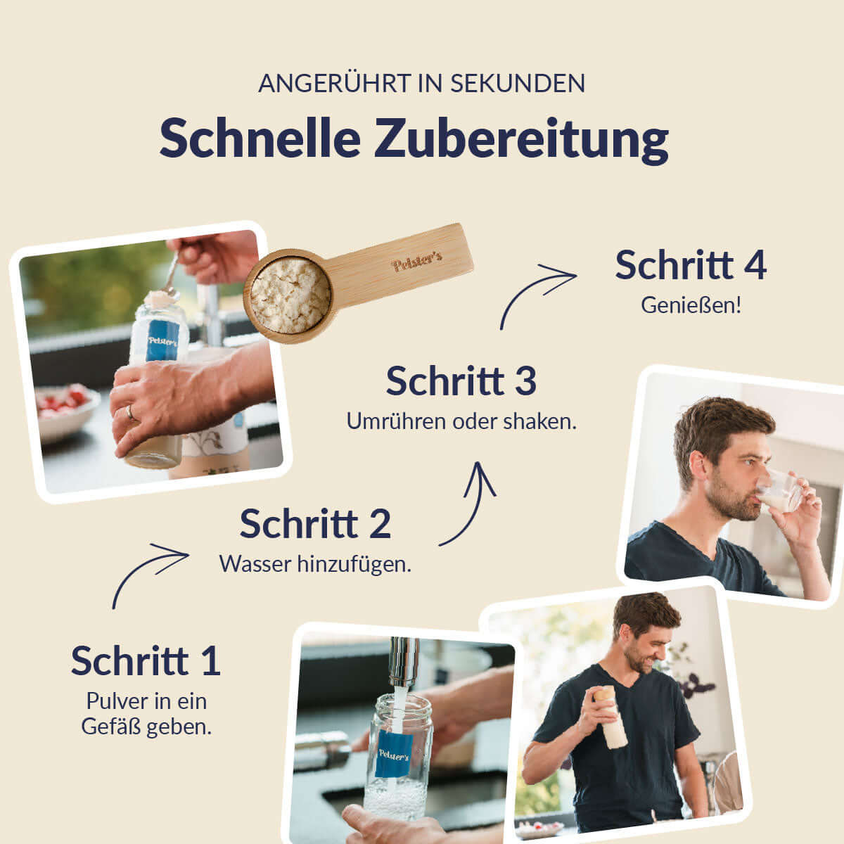 Zubereitung erklärt in vier Schritten 