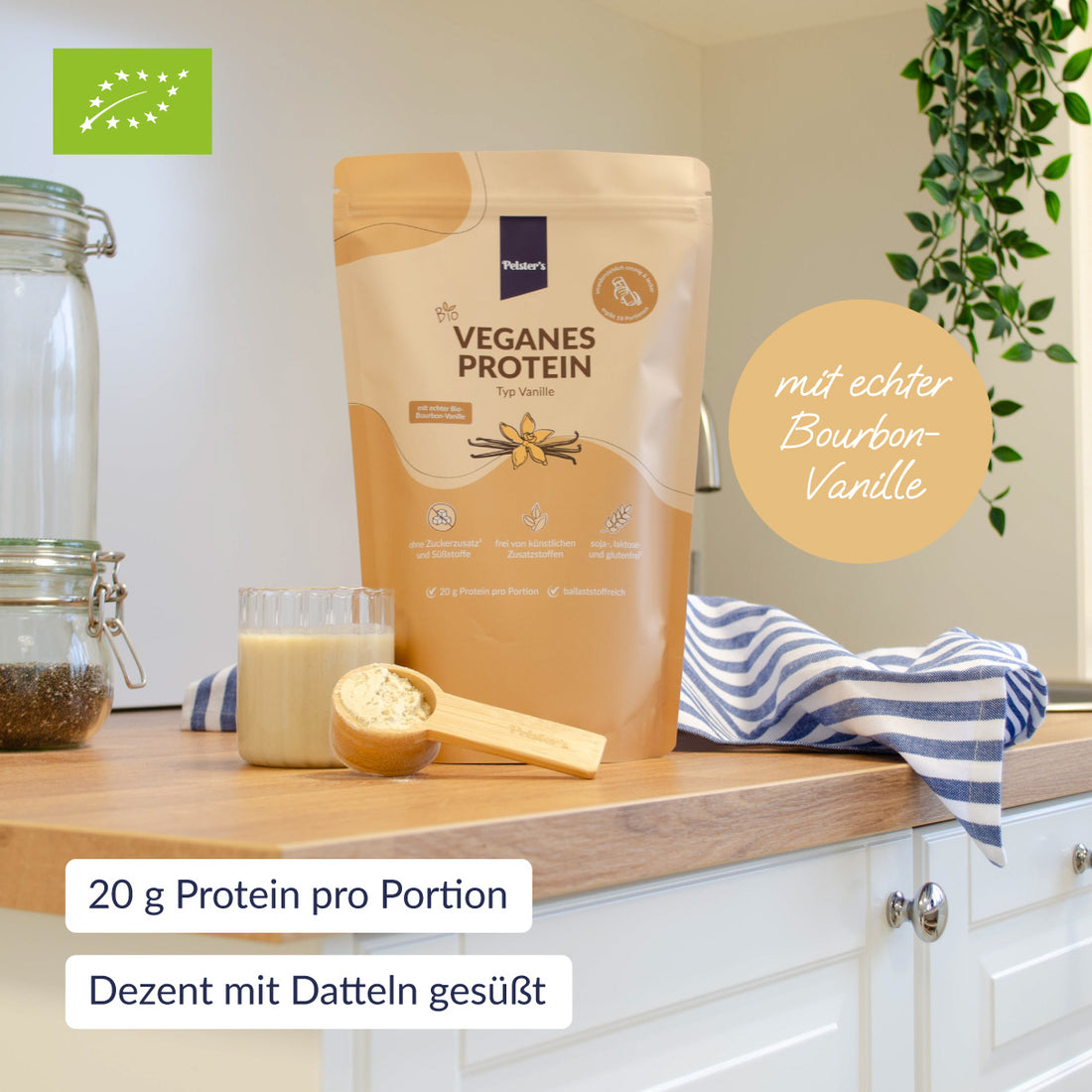 Großes Proteinpulver Starter Set mit Edelstahlshaker